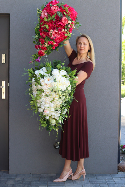 kompozycja / wiązanka nagrobna Tranquilla Amarant, dł.65cm