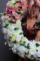 bardzo duży kwiatowy wianek, Renoma XXL, śr.90cm