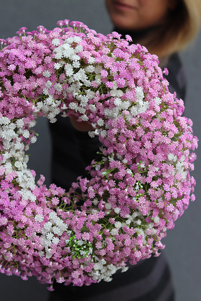 Balletina Premium, delikatny kwiatowy wianek na drzwi, śr.36cm 