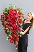 bogata wiązanka nagrobna, Wellana, dł.110cm