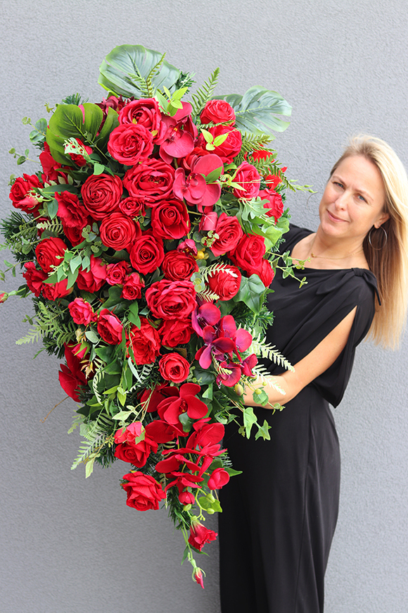 bogata wiązanka nagrobna, Wellana, dł.110cm