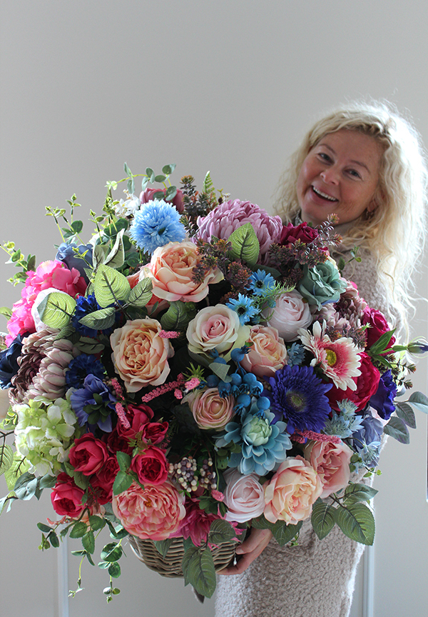 ekskluzywny barwny kosz Kleopatra, wys.70cm, śr.70cm 