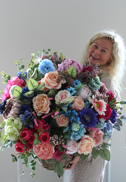 ekskluzywny barwny kosz Kleopatra, wys.70cm, śr.70cm 