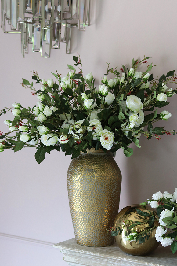 Przyjęcie Komunijne, złoty metalowy wazon / osłonka, wys.39cm