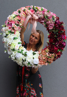 bardzo duży kwiatowy wianek, Renoma XXL, śr.90cm