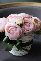 kosz z kwiatami Romantyczny Pełnik 2, 21x23cm