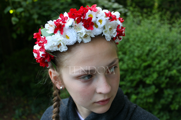 wianek na głowę Biało-czerwony, rozmiar uniwersalny, dziecięcy / dorosły