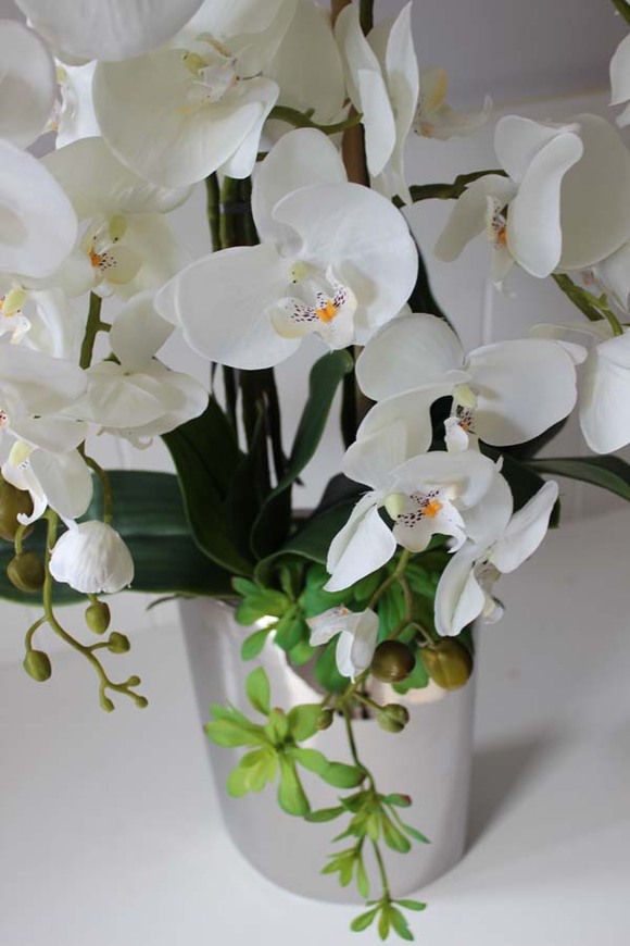 Silverio storczyk w srebrnym wazonie, wys.80cm