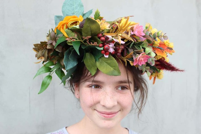 Jesienne Nastroje, zjawiskowy wianek na głowę, śr.33cm 