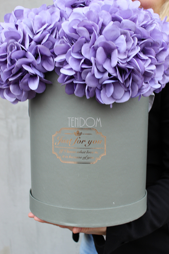 kompozycja kwiatowa / bukiet Flowerbox hortensja XXL, wys.43cm 