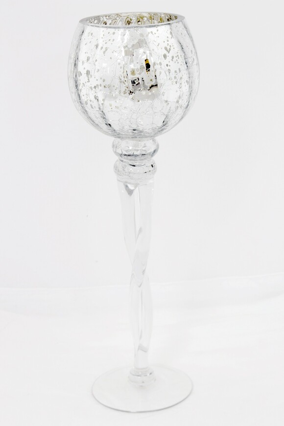 elegancki świecznik glamour, Forester Silver, wys.40cm