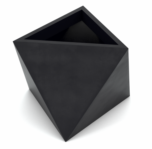 Eos, geometryczna czarna donica, wys.50x60x60cm