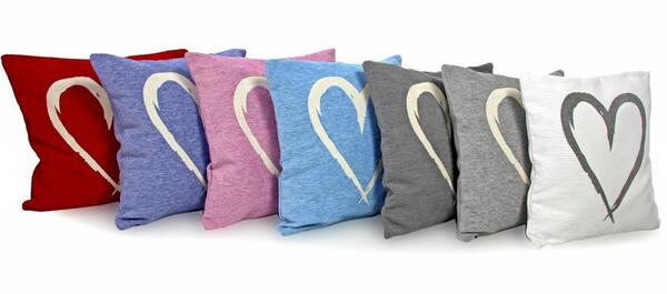 poszewka Z Sercem, liliowa, wym.45x45cm