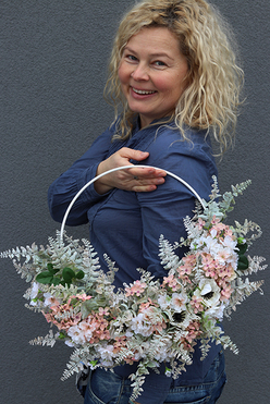 Lunatto Subtelle, wyjątkowy wianek na drzwi na obręczy, śr.52cm