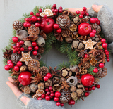 Green Canoe Christmas wianek / stroik dekoracyjny, śr.28cm 