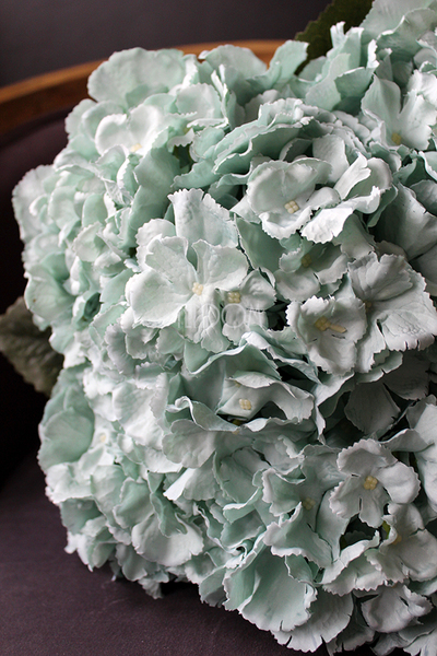 kosz z kwiatami Romantyczna Hortensja Błękitna 35x35cm