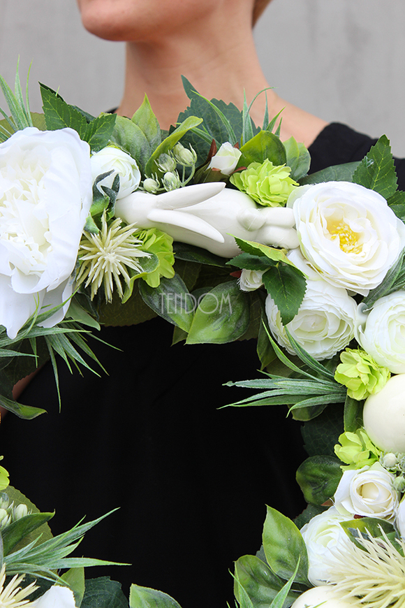 dekoracyjny wianek wiosenny Wielkanoc, śr.43cm  