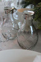 Glamour solniczka i pieprzniczka z tacką, wys.13cm