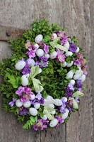 fioletowy wianek na drzwi, Jajka Wielkanocne, śr.32cm