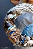 Grot, marynistyczny wianek z ceramiczną rybą, śr.36cm