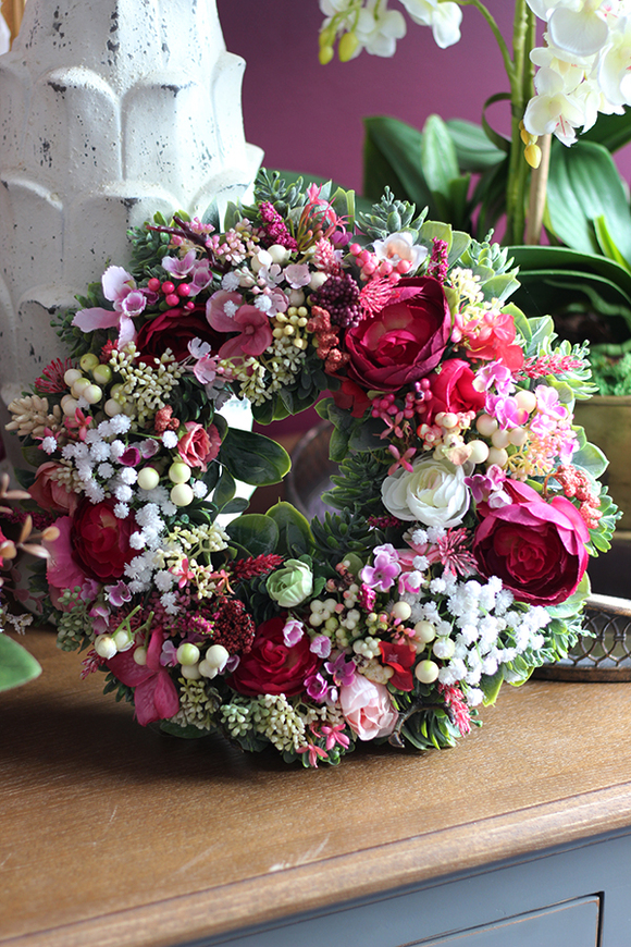 Wiosenny wianek Karmon 2 na drzwi, śr.28cm