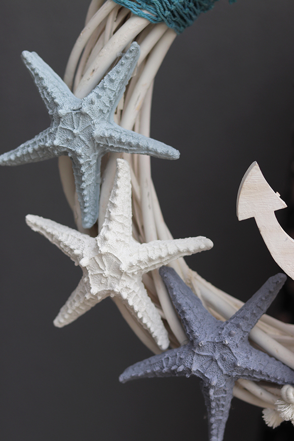 Kotwica, marynistyczny wianek do powieszenia na drzwiach, śr.38cm