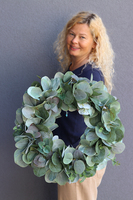 Eukaliptus II, stylowy zielony wianek na drzwi, śr.40cm
