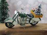 Automobil D, figurka świąteczna, motocykl z choinką, wym.18x25x10cm