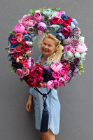 Caryca Katarzyna Pink Vibes, duży kolorowy wianek z chwostem, śr.68cm