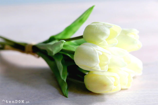 bukiet tulipanów gumowych, Menato Cream, 7szt. dł.27cm