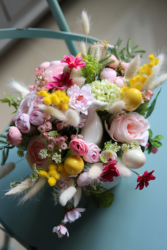 stroik wielkanocny w naczyniu, Retto - Radosny Czas, wym.18x20cm 