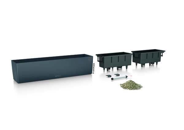 Balconera, elegancka donica z nawadnianiem, szara, dł.80cm 