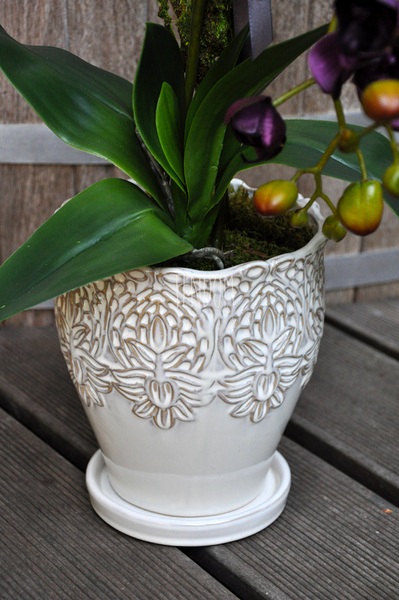 przepiękny storczyk Purple w ozdobnej donicy wys.ok.68cm