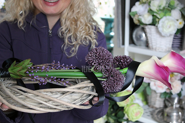 wianek dekoracja nagrobna Kalla 1 dł.80cm, śr.25cm