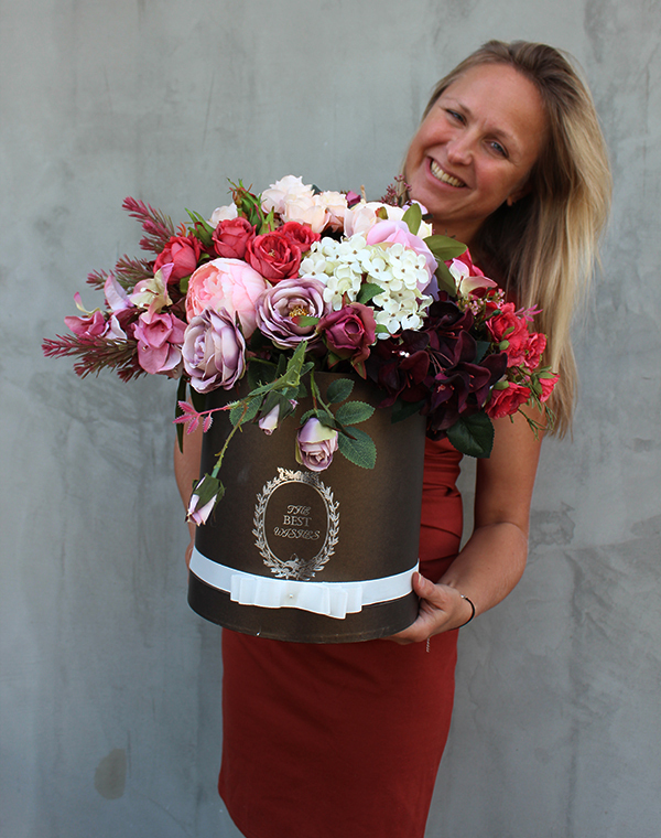 flowerbox Jesień, przepiękna kompozycja kwiatowa, wys.44cm