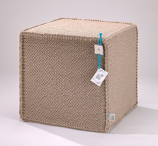 pufa Beauty Cube dark beige 50x50x50cm