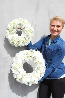 biało-kremowy wianek Biel, śr. 30cm