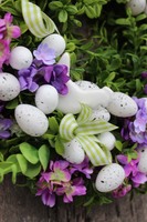 fioletowy wianek na drzwi, Jajka Wielkanocne, śr.32cm