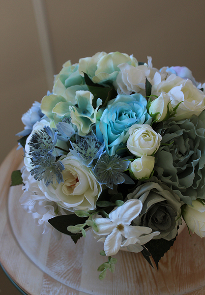 bukiet Selva w białym ceramicznym naczyniu, wys.24cm