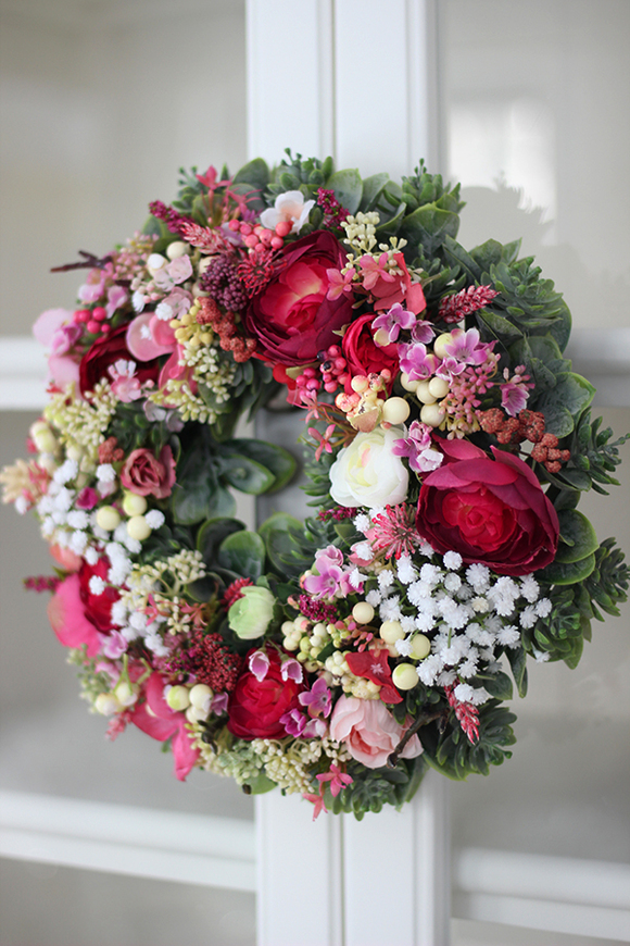 Wiosenny wianek Karmon 2 na drzwi, śr.28cm