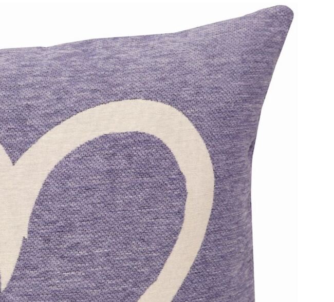 poszewka Z Sercem, liliowa, wym.45x45cm