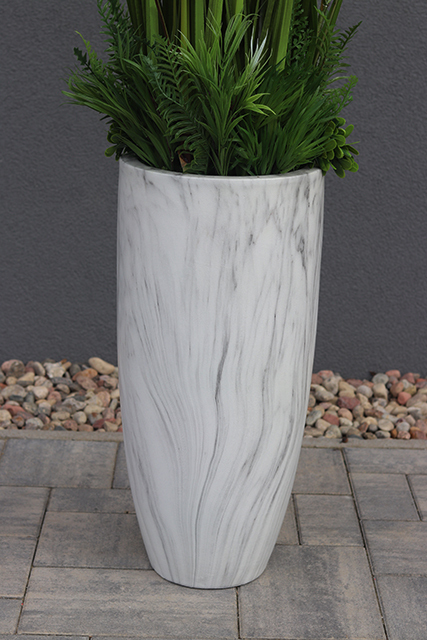 kompozycja traw i dmuchawców w wysokiej donicy, Marmurro, wys. 160cm