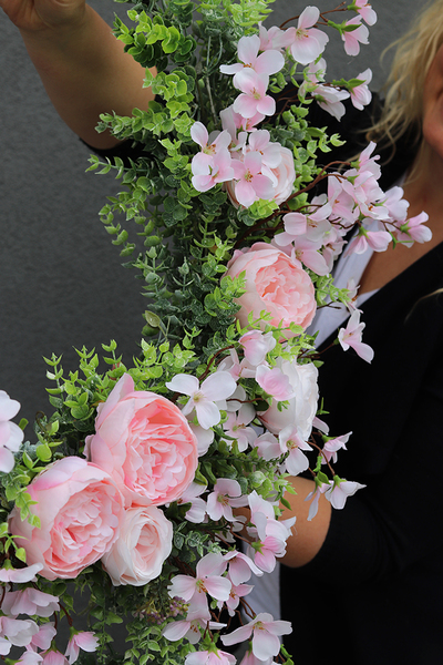 Lunilla Subtelle, wyjątkowy wianek na drzwi na obręczy, śr.52cm