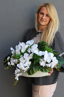 kompozycja Monstera & Orchidea, wym.32x38x56cm