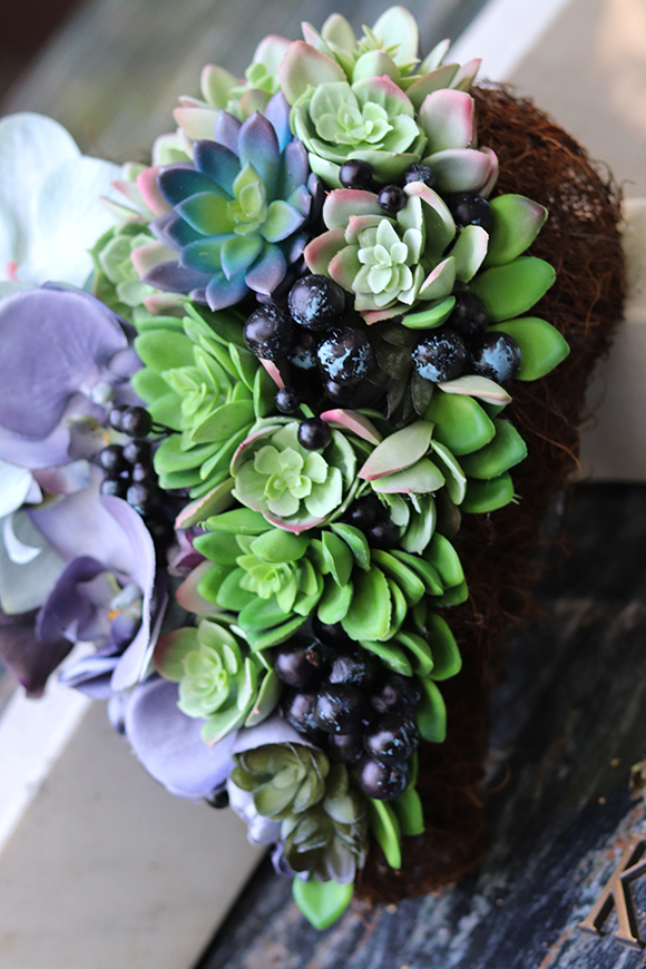 dekoracja / niewielka wiązanka, Serce II, wym. 30x30x17cm