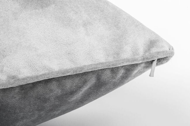 poduszka dekoracyjna welurowa, Velvetia, srebrna szarość, wym.50x50cm