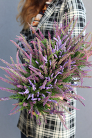 kompozycja kwiatowa w czarnej donicy, Wrzosy Novelty, wym.28x55cm  