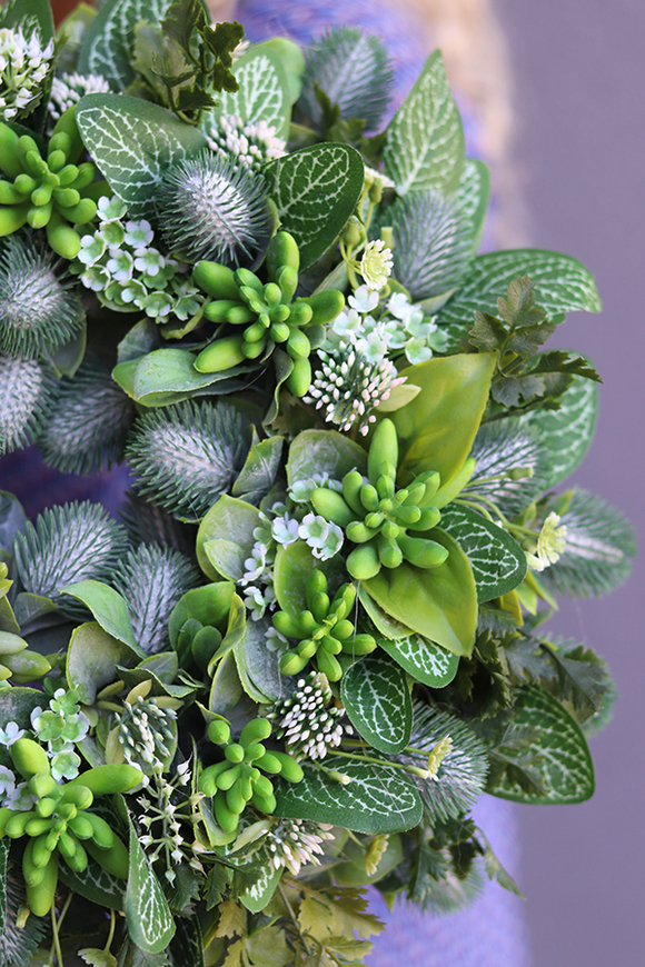 dekoracyjny zielony wianek, Ziołowy Leaves, śr.35cm