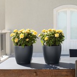 Classico, elegancka donica z nawadnianiem, szara, wym.33x35cm