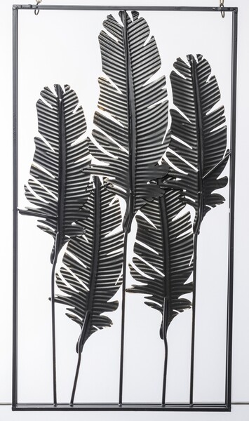 Feathers 2, złoty decor ścienny / pióra, wym.100x55cm